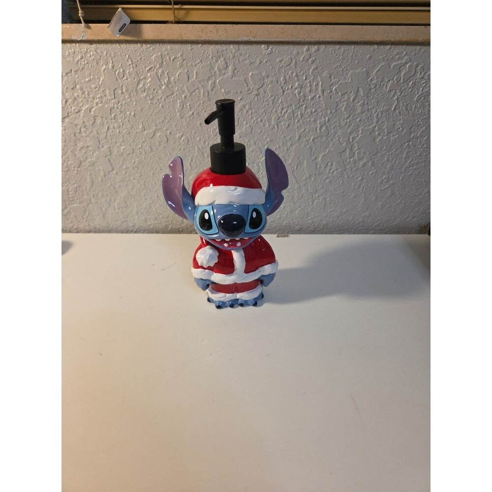 CHRISTMAS HOLIDAY DISNEY STITCH IN SANTA SUIT SOAP DISPENSER